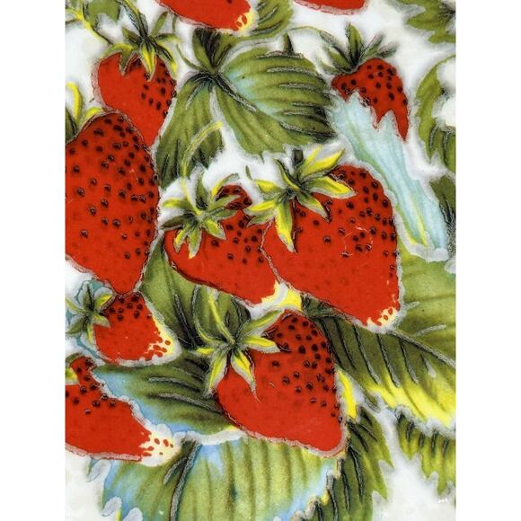 Vintage Ceramic Serving Bowl, Garantito Per Alimenti, Hand Painted Strawberries - Picture 5 of 16